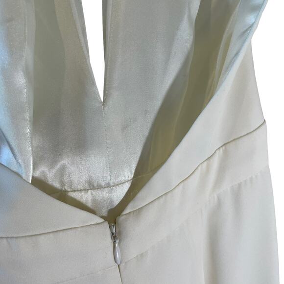 Jill Stuart BHLDN Mara Halter Jumpsuit White 0 New with Flaw Bridal Events Glam - Picture 12 of 16